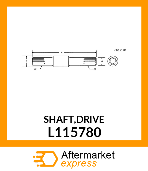 DRIVE SHAFT, IVT PTO DRIVE SHAFT, M L115780