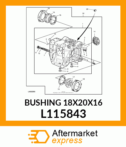 BUSHING 18X20X16 L115843