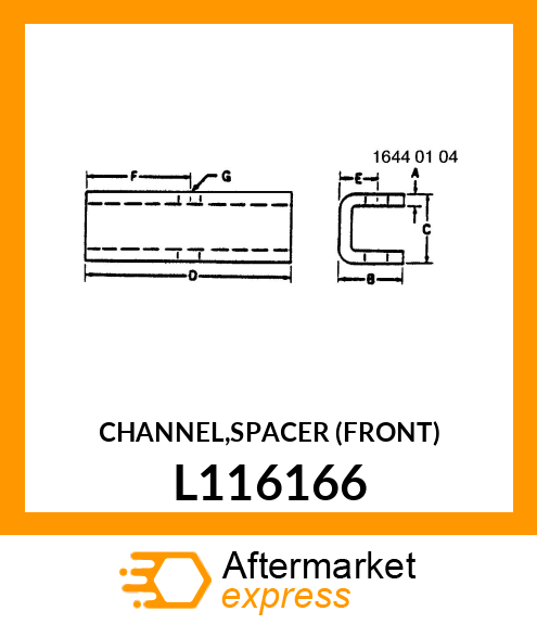 CHANNEL,SPACER (FRONT) L116166