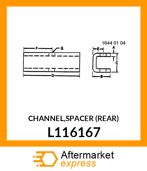 CHANNEL,SPACER (REAR) L116167