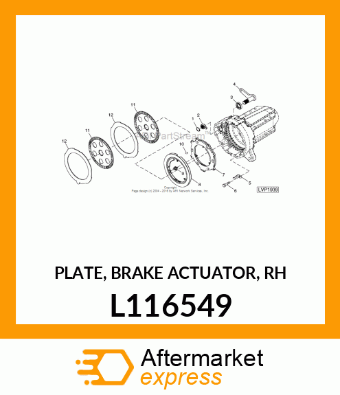 PLATE, BRAKE ACTUATOR, RH L116549