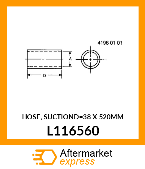 HOSE, SUCTIOND=38 X 520MM L116560