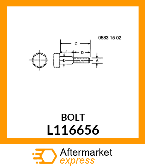 WHEEL SCREW 3/4 L116656