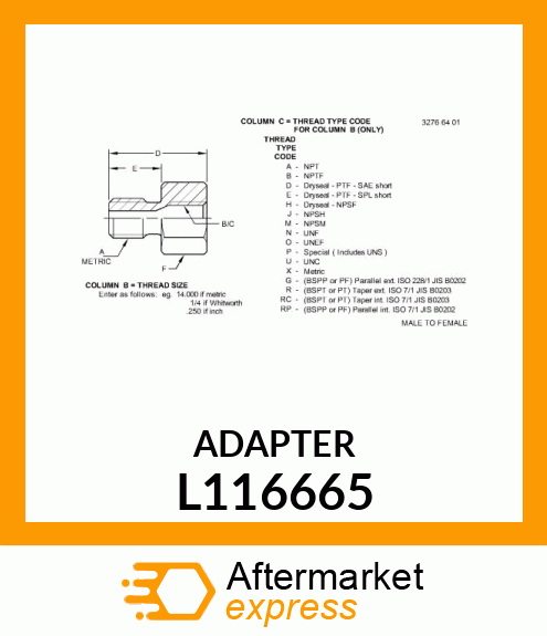 ADAPTER L116665