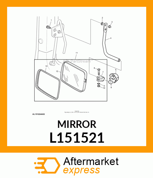 GLASS,REAR VIEW MIRROR L151521