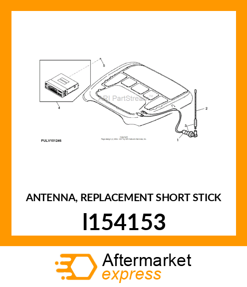 ANTENNA, REPLACEMENT SHORT STICK l154153