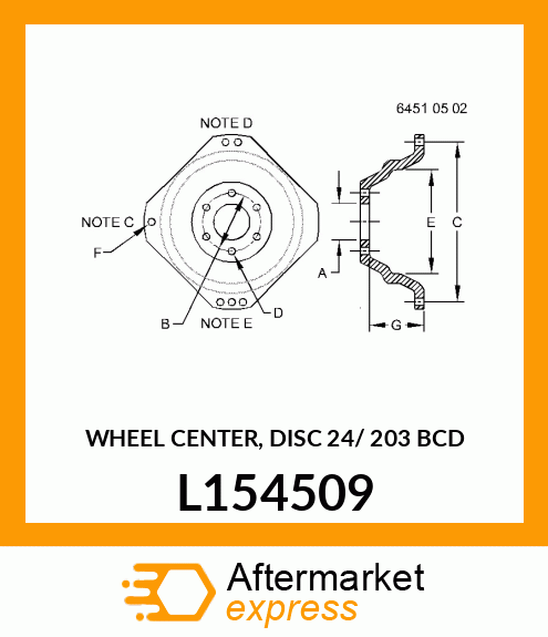 WHEEL CENTER, DISC 24/ 203 BCD L154509