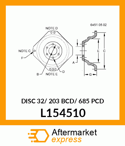 DISC 32/ 203 BCD/ 685 PCD L154510