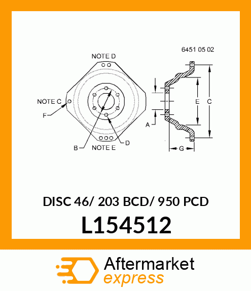 DISC 46/ 203 BCD/ 950 PCD L154512