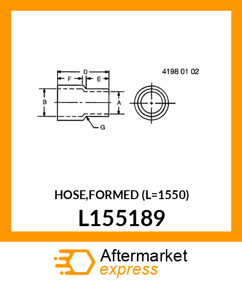 HOSE,FORMED (L=1550) L155189