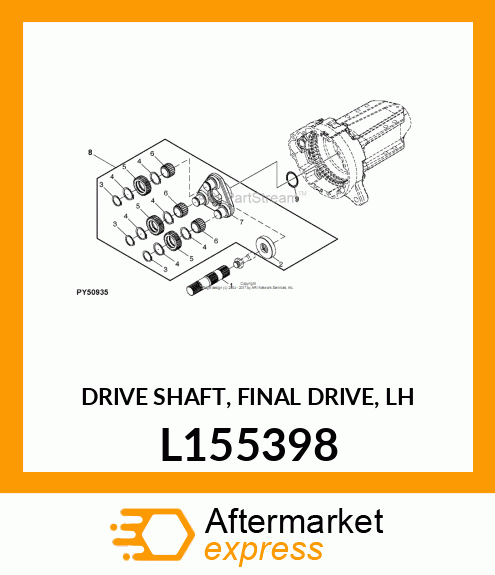 DRIVE SHAFT, FINAL DRIVE, LH L155398