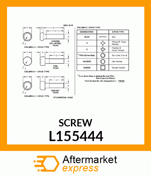 SCREW,HEX SOCKET L155444