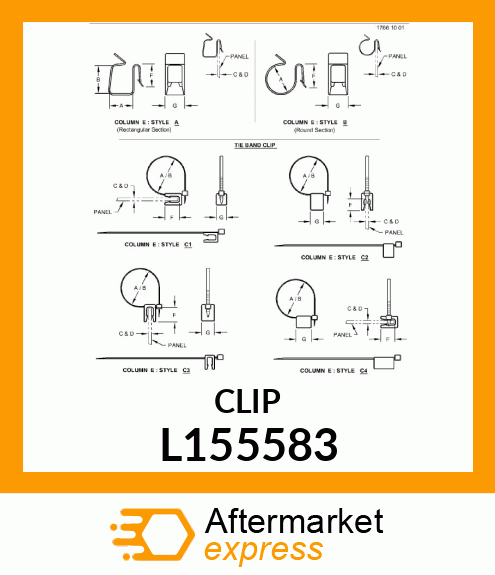 CLAMP, CLIP,BLACK,ZINC PLATED L155583