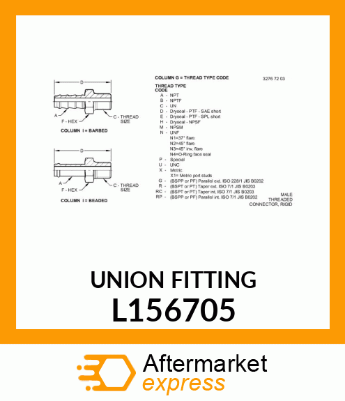 UNION FITTING L156705