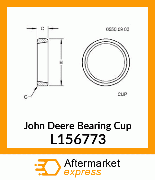 BEARING CUP, CUP,TAPER ROLLER BEARI L156773