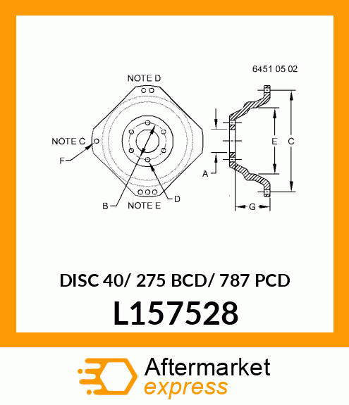 DISC 40/ 275 BCD/ 787 PCD L157528