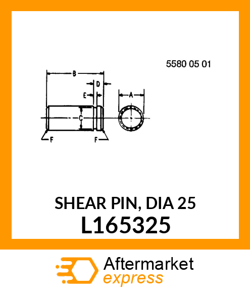 SHEAR PIN, DIA 25 L165325