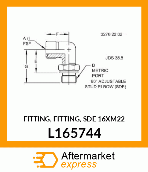 FITTING, FITTING, SDE 16XM22 L165744