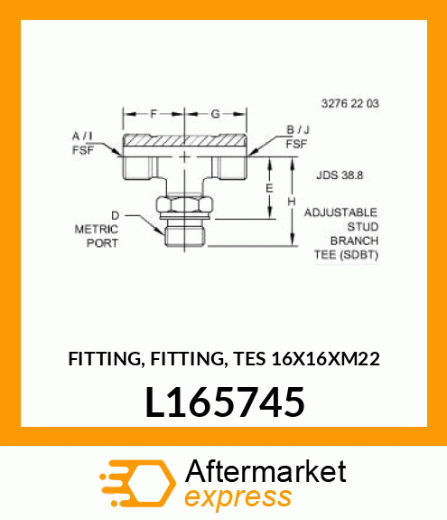 FITTING, FITTING, TES 16X16XM22 L165745