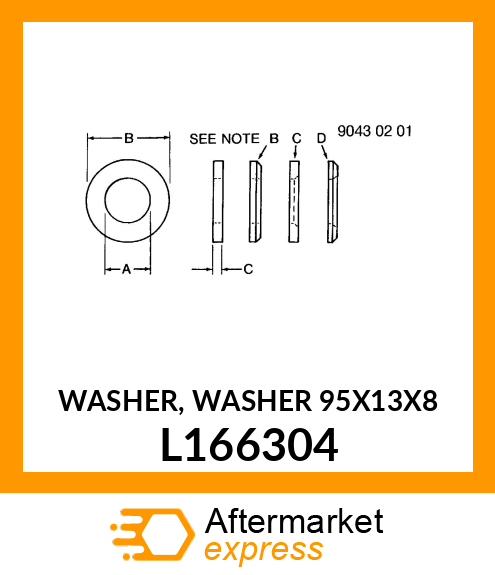 WASHER, WASHER 95X13X8 L166304