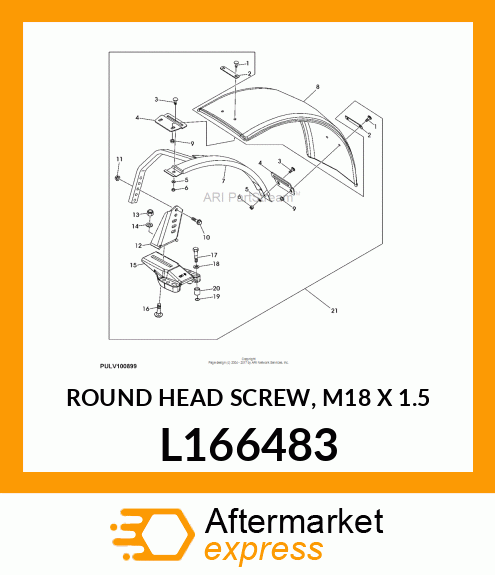 ROUND HEAD SCREW, M18 X 1.5 L166483