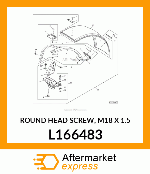 ROUND HEAD SCREW, M18 X 1.5 L166483