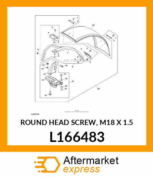 ROUND HEAD SCREW, M18 X 1.5 L166483