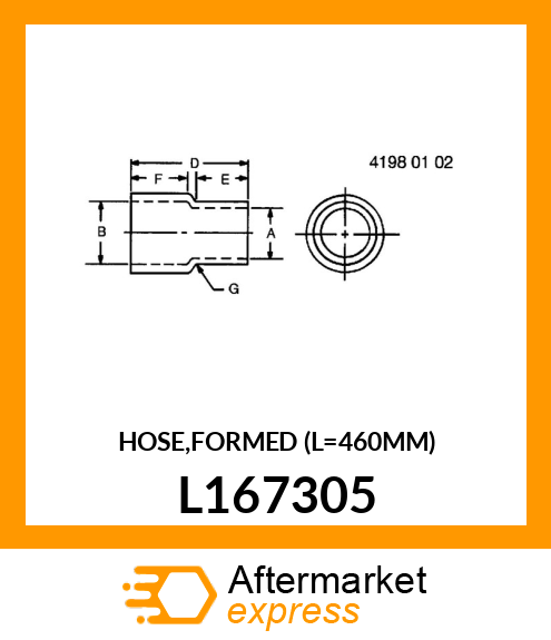 HOSE,FORMED (L=460MM) L167305