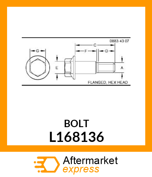 HEX FLANGE SPECIAL M10X20 L168136