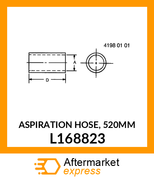 ASPIRATION HOSE, 520MM L168823