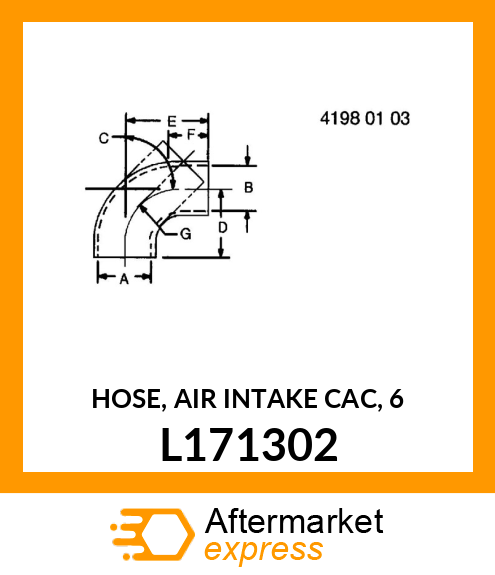 HOSE, AIR INTAKE CAC, 6 L171302