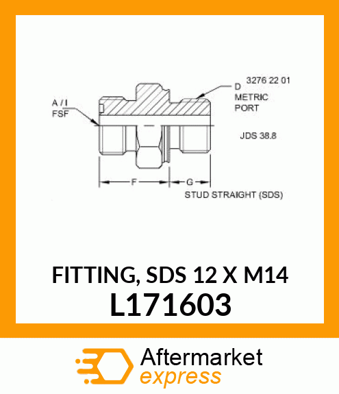 FITTING, SDS 12 X M14 L171603