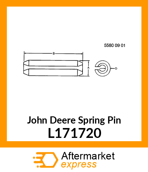 SPRING PIN 30 X 140 STRAIGHT SLOT L171720