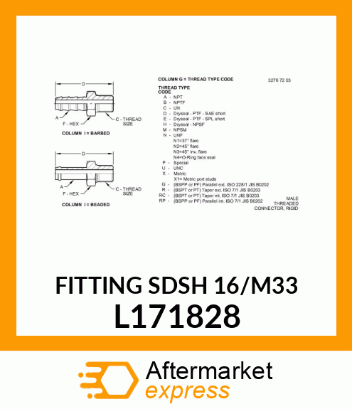 FITTING SDSH 16/M33 L171828