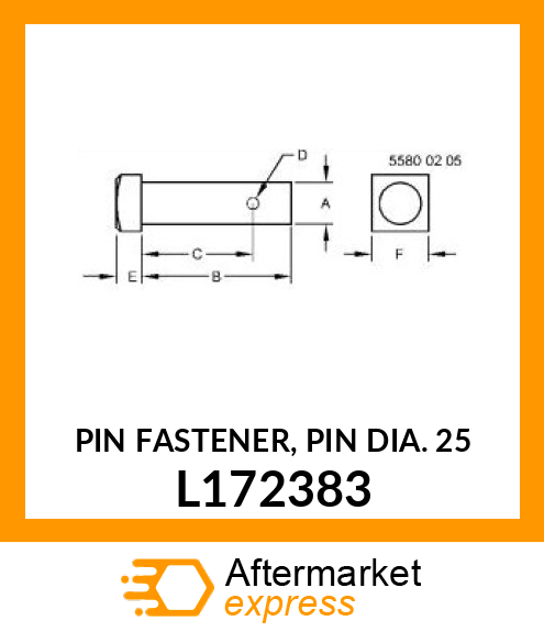 PIN FASTENER, PIN DIA. 25 L172383