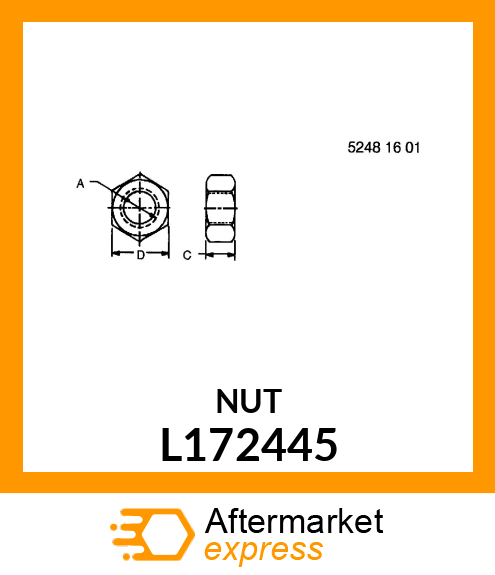 NUT, NUT M16, DACROMET 500 L172445