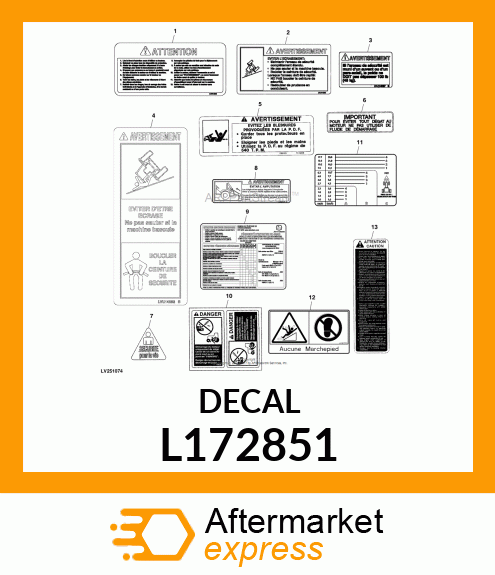 LABEL, WARNING FRONT PTO FRENCH L L172851