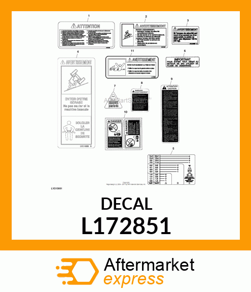 LABEL, WARNING FRONT PTO FRENCH L L172851