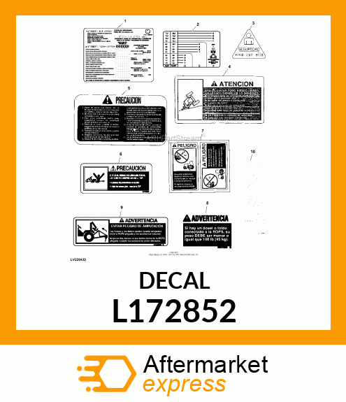 LABEL, WARNING FRONT PTO SPANISH L172852