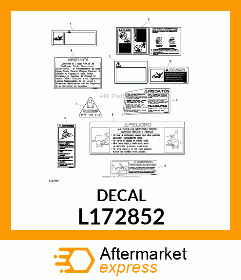 LABEL, WARNING FRONT PTO SPANISH L172852