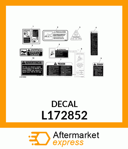 LABEL, WARNING FRONT PTO SPANISH L172852