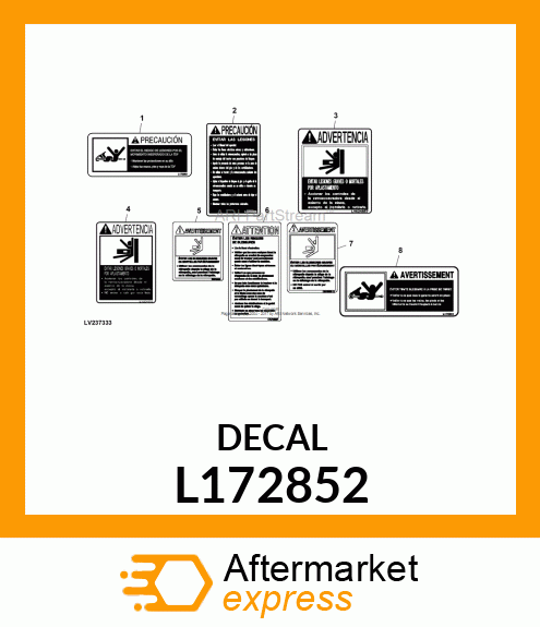 LABEL, WARNING FRONT PTO SPANISH L172852