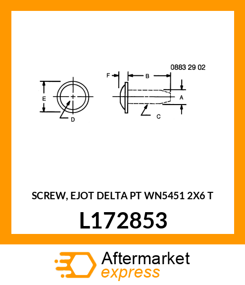 SCREW, EJOT DELTA PT WN5451 2X6 T L172853