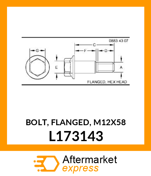 BOLT, FLANGED, M12X58 L173143