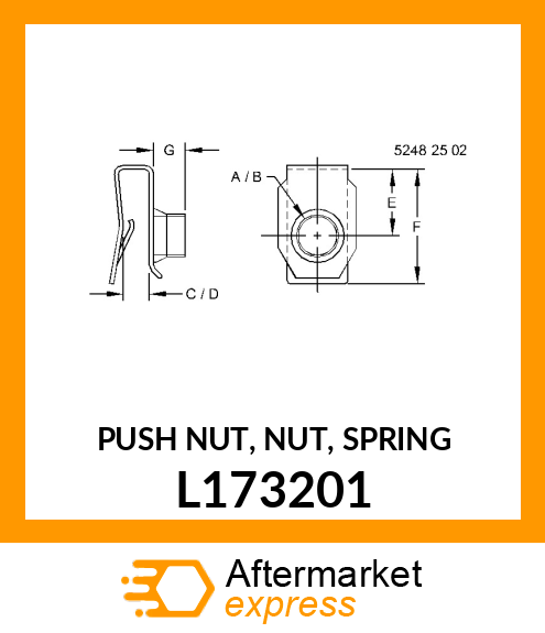 PUSH NUT, NUT, SPRING L173201