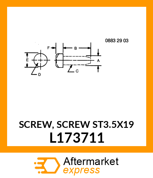 SCREW, SCREW ST3.5X19 L173711