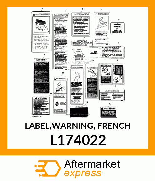 LABEL,WARNING, FRENCH L174022