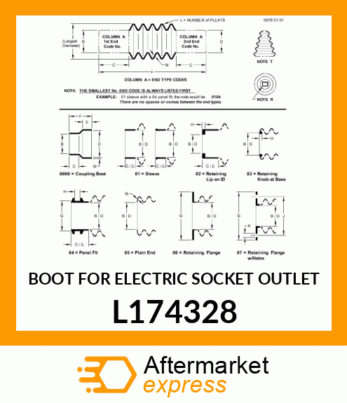 BOOT FOR ELECTRIC SOCKET OUTLET L174328