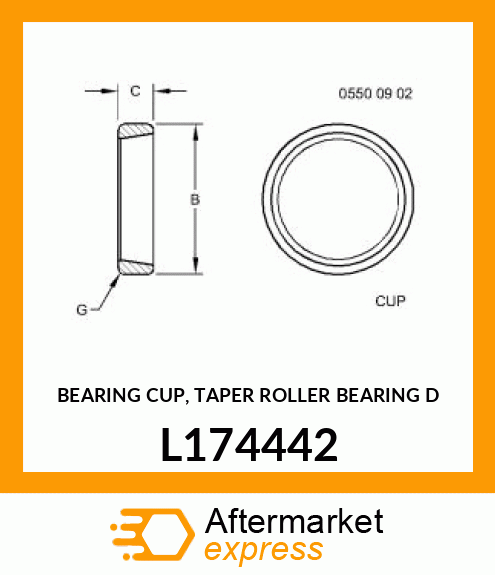 BEARING CUP, TAPER ROLLER BEARING D L174442