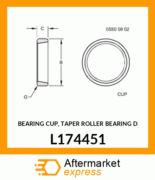 BEARING CUP, TAPER ROLLER BEARING D L174451